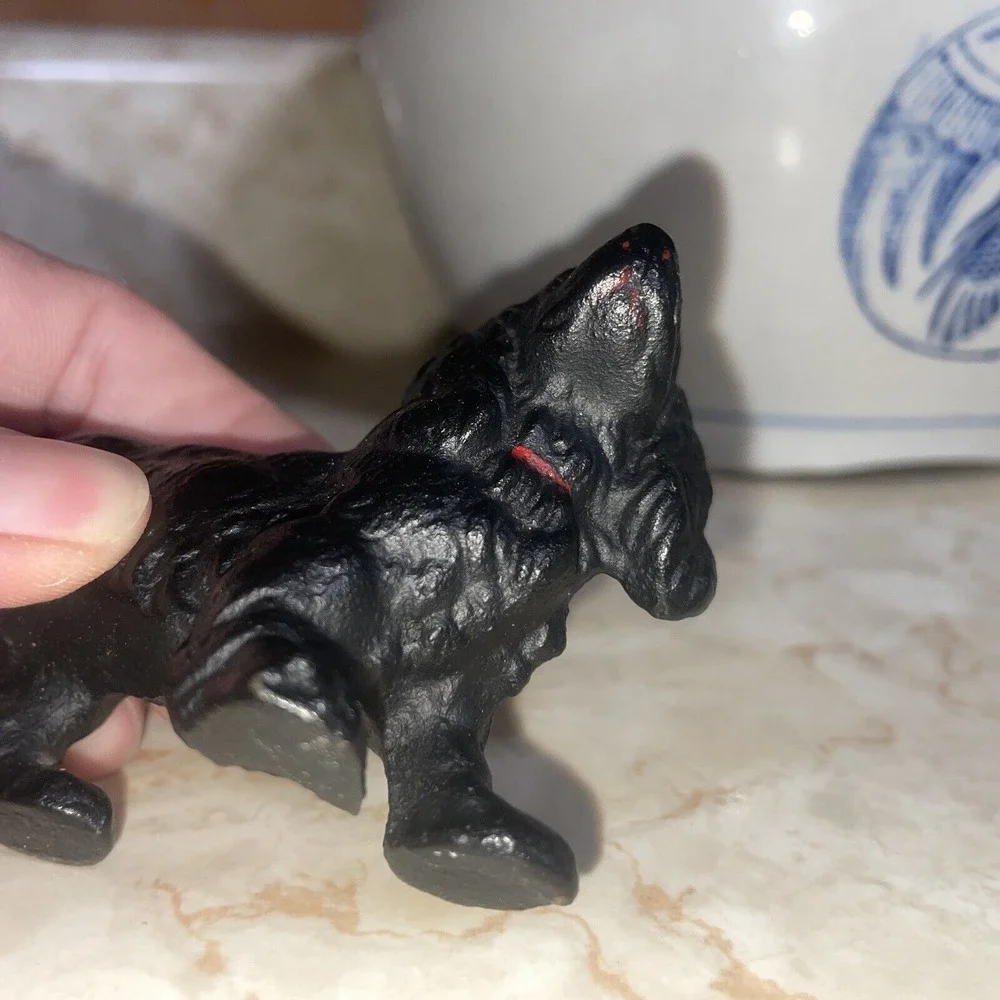 Vintage Hubley Black Solid Cast Iron Cocker Spaniel Dog 4
